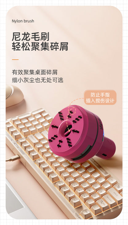 Cross-Border Desktop Vacuum Cleaner Student Mini Handheld Electric Suction Eraser Shavings Children's Cleaning Pencil Shavings Large Suction