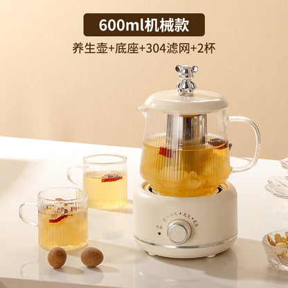 Health Pot Household Multifunctional Full Glass Tea Maker Kettle Small Office Flower Tea Pot Electric Cup Gift