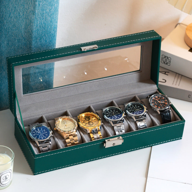 2025 New Leather Watch Box Storage Box with Lock Home Watch Organizer Display Box Mechanical Watch Jewelry Box