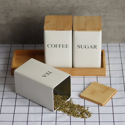 TEA,COFFEE,SUGAR Combination suit Tea Tea Coffee Candy Tinplate Box Jar Tea Bag Capsule Storage