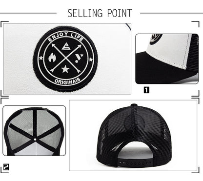 Summer Round Label Suede Baseball Cap Men's Mesh All-match Sunshade Women's Hip-hop Hat Trendy Foreign Trade Explosions in stock