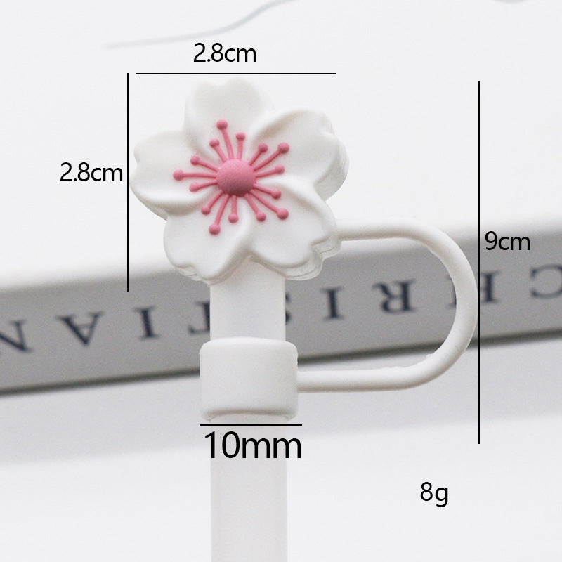 Popular 10mm Begonia Flower Straw Cap Stanley Water Cup Straw Plug Silicone Flower Straw Cover Direct from Manufacturer