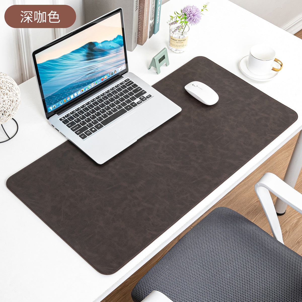 Skin-feeling Crazy Horse Leather Table Mat Leather Pattern Mouse Pad Custom Oversized Office Computer Mat Leather Learning Desk Mat