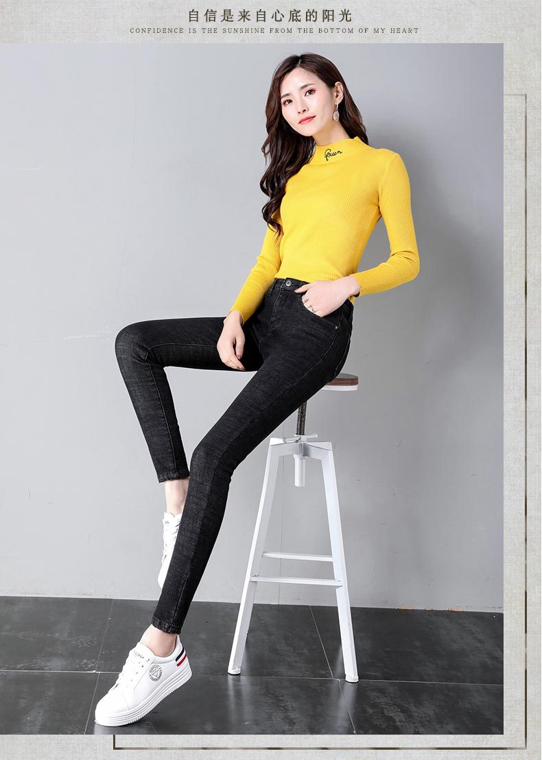 High Waist Jeans Women's Trousers Spring and Autumn 2023 New Winter Fleece-lined Slim-fit Slimming Pencil Pants Thick