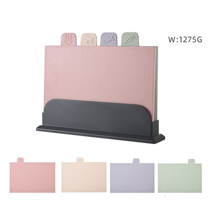 Kitchen Classification Cutting Board Creative Baby Food Supplement Wheat Straw Cutting Board Pp Plastic Creative Four-Piece Set Classification Cutting Board