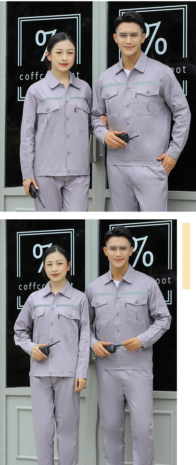 Pure Cotton Thin Summer Long Work Clothes Suit Wear-Resistant, Breathable and Sweat-Absorbent Welder Shipyard Factory Workshop Suit