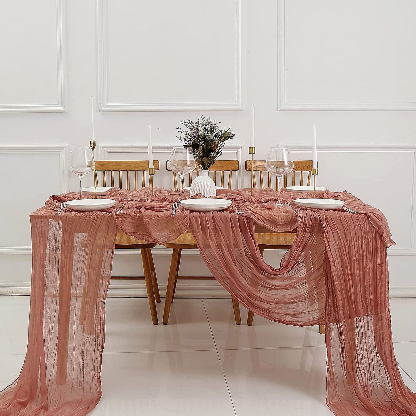 Bali Crepe Table Flag Foreign Trade Western Tablecloth Light Luxury High-End Wedding Party Decoration Pleated Table Flag Wholesale