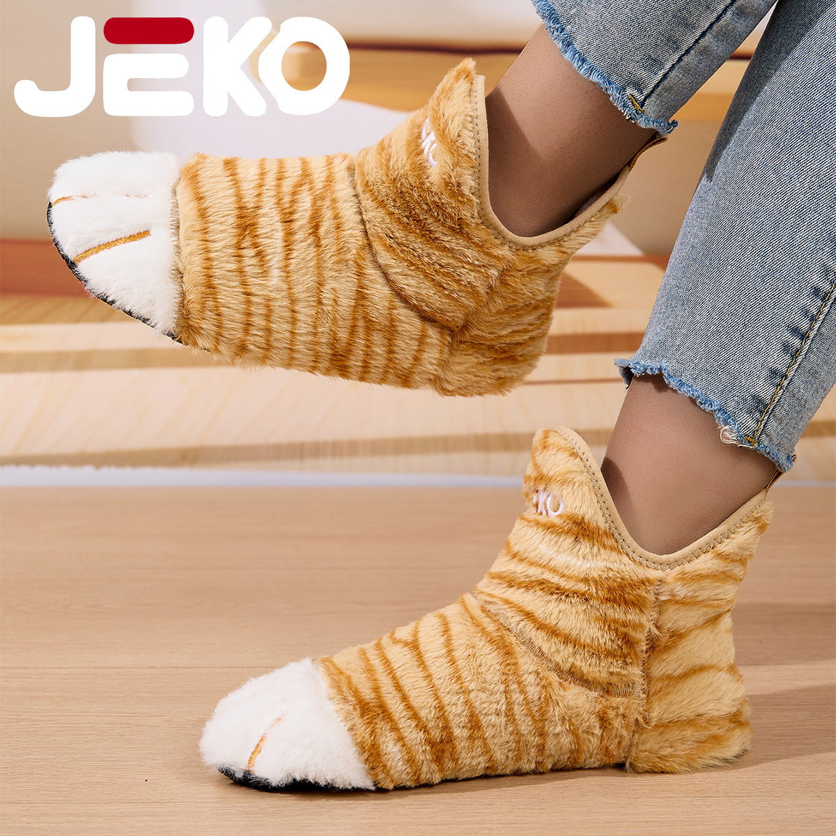 Cross-Border Autumn and Winter Yoga Shoes with Fleece Lining for Warmth, Indoor Shoes for Men and Women, Non-Slip, Silent, Slip-On, Closed-Toe, Soft Plush Cotton Shoes