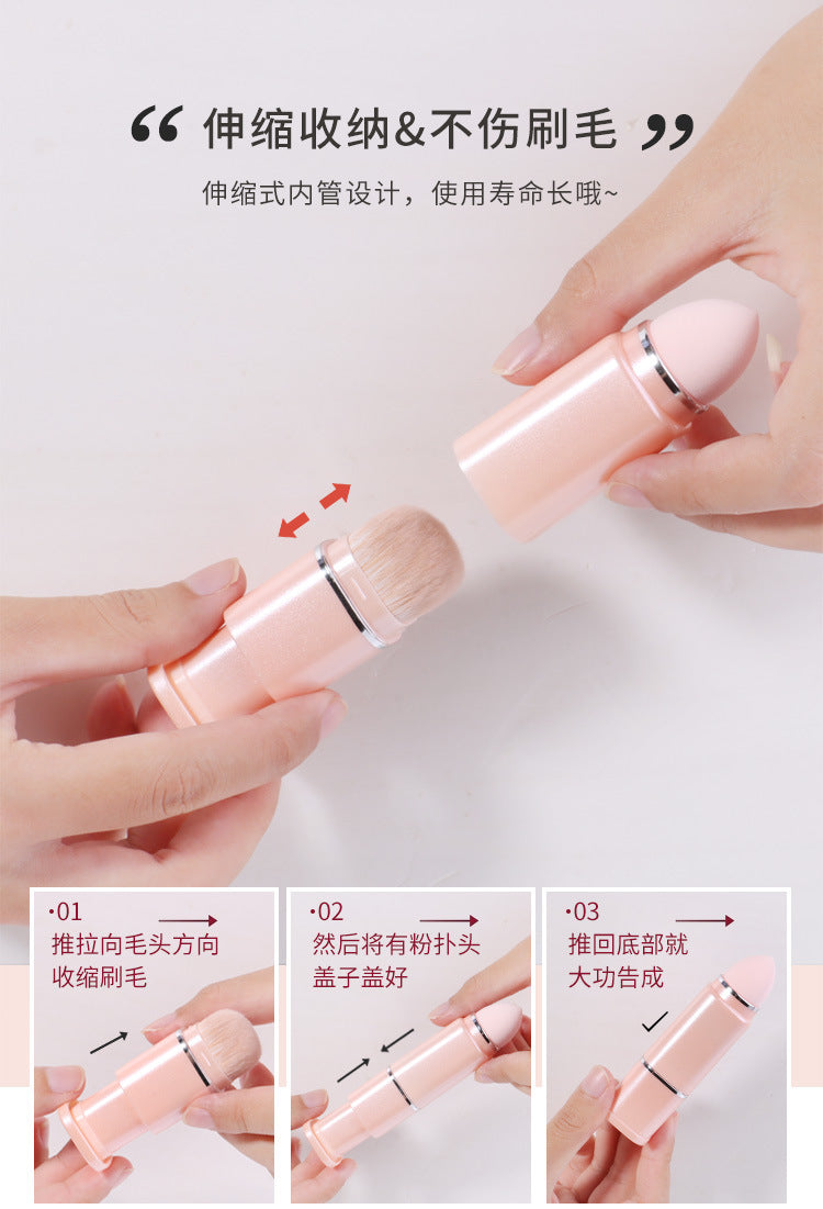 New Eight-In-One Mini Makeup Brush Set Portable Retractable Boxed Eye Shadow Brush Loose Powder Brush Concealer Brush