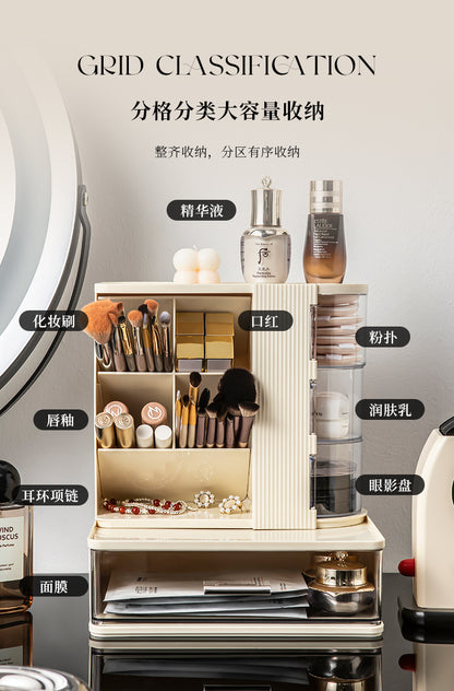 Makeup Brush Storage Box, Dressing Table, Large-Capacity Desktop, High-Looking Brush Pen Holder, Eye Shadow Brush, Eyebrow Pencil, Lipstick Shelf