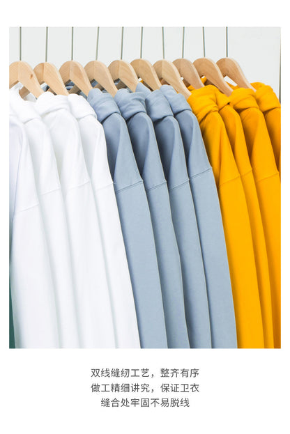 Hooded Sweater | Non-Deformable Pure Cotton Sweater Xinjiang Cotton Shoulder Pullover Autumn and Winter Solid Color ins Street Tide Hoodie