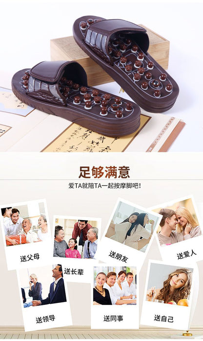 Rotating Acupuncture Foot Massage Slippers for Men, Home Use Foot Acupoint Massage, Acupressure Health Care Non-Slip Slippers