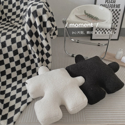 Nordic Style Black and White Puzzle Pillow Seat Cushion Home Sofa Cushion Tatami Foot Pad
