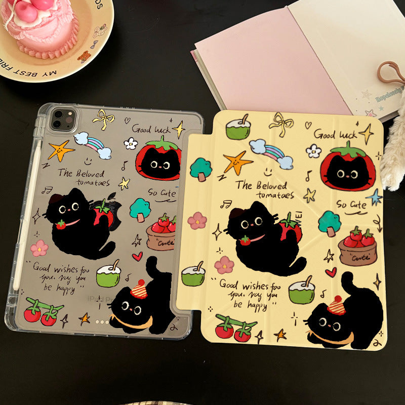 For iPad11 protective cover air7 shell transparent anti-bending pro Apple 11 inch new mini7 cartoon painting