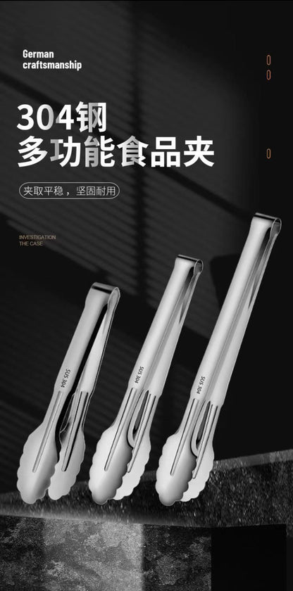 304 Stainless Steel Tongs Commercial Kitchen Tongs Barbecue Steak Barbecue Tongs Anti-Scalding Bread Tongs