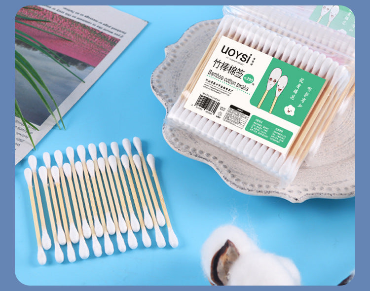 Double-Ended Bagged Cotton Swabs for Ear Picking, Ear Picking Cotton Swabs for Makeup Removal, Makeup and Beauty Cleaning, Free Shipping