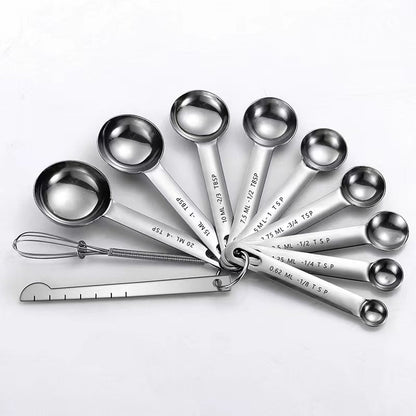 In-Stock Stainless Steel Measuring Spoons and Cups Set Baking Measuring Spoons Measuring Cups with Scale Multi-Purpose Spoons