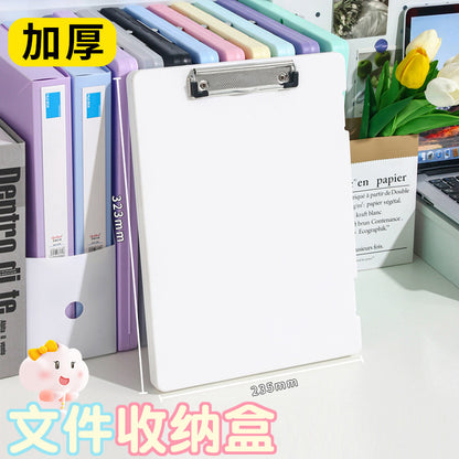 Plastic board folder file box copy writing board storage box A4 data box PP transparent office supplies finishing box