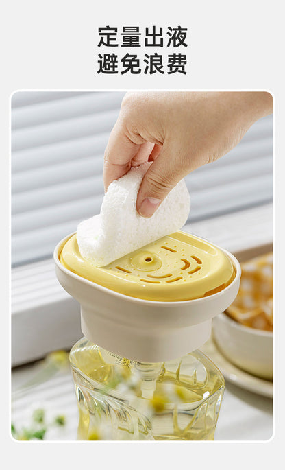 Light Luxury Dishwashing Liquid Dispenser, Household Kitchen Creative Dishwashing Liquid Dispenser, Scouring Pad and Bowl Brush Dispensing Artifact