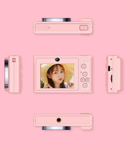 Explosions student campus camera CCD entry-level portable small high-definition digital card machine double camera can take selfies
