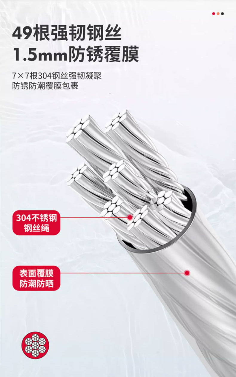Invisible Clothesline Clothes Artifact Rope Indoor Punch-free Toilet Invisible Telescopic Balcony Rack