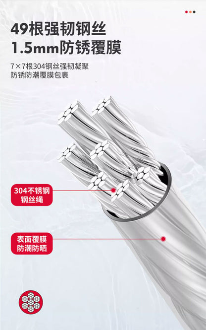 Invisible Clothesline Clothes Artifact Rope Indoor Punch-free Toilet Invisible Telescopic Balcony Rack