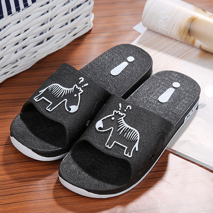 Summer Pvc Bathroom Slippers Home Cartoon Couple Slippers Indoor Cute Bath Non-Slip Sandals Women's Stall