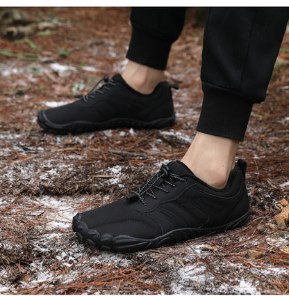 Outdoor Snow Boots, Home Cross-Border Winter New Style, Non-Slip Short Style, Fleece-Lined Warm Cotton Shoes, Thick-Soled Barefoot Five-Toe Shoes