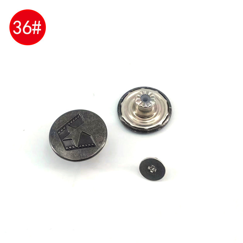 Wholesale In-Stock Waist-Cinching Button-Free Detachable Jeans Buttons, Eco-Friendly Buttons, Screw Metal I-Shaped Buckles