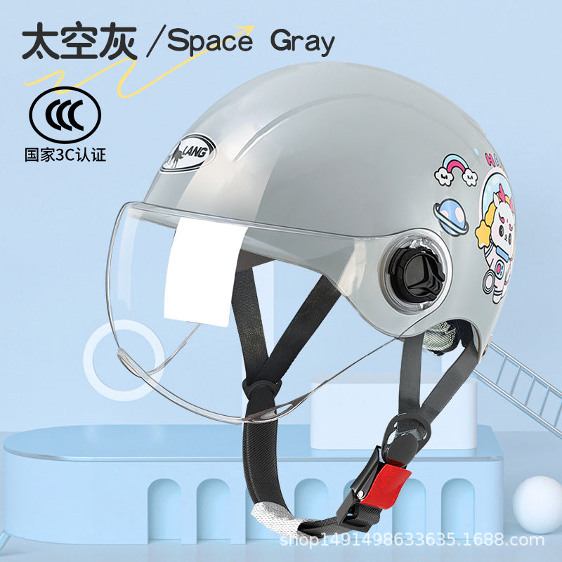 New National Standard 3c certified children's helmet boy baby girl electric car Children's helmet Four Seasons Universal half helmet