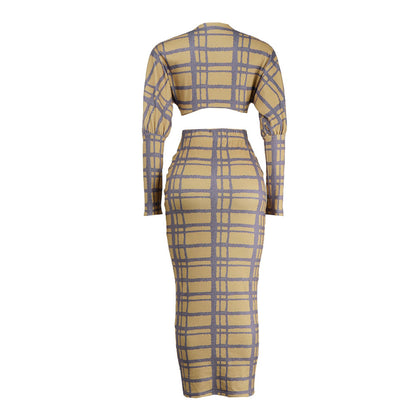UK2295 European and American Sexy V-neck Chest Wrap Hip Skirt Two-piece Night Dress