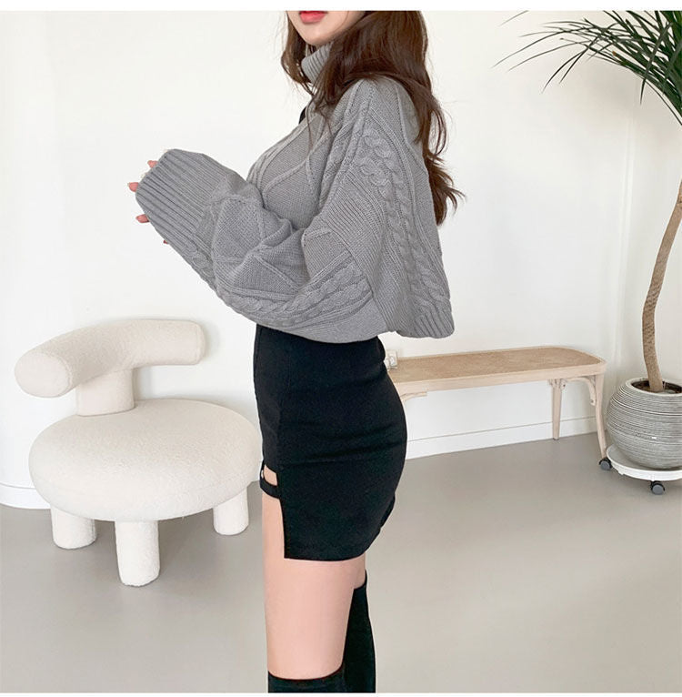 Black Skirt, Hip-Covering Skirt, Female Summer Sexy Sexy Short Skirt, Petite Design, High-Waisted Skirt, Trendy Autumn and Winter