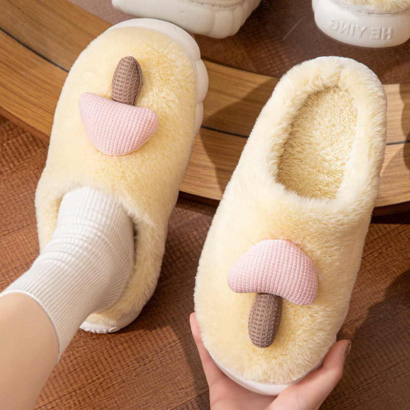 Cotton Slippers for Women Autumn and Winter 2025 New Couple Indoor Home Non-Slip Student Dormitory Fleece-Lined Thick-Soled Slippers for Men