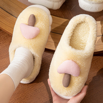Cotton Slippers for Women Autumn and Winter 2025 New Couple Indoor Home Non-Slip Student Dormitory Fleece-Lined Thick-Soled Slippers for Men