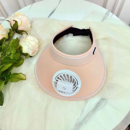 Summer Rechargeable Fan Adult Hat with Strong Wind, Empty Top and Large Brim, Outdoor Leisure, a Must-Have for Men and Women When Traveling