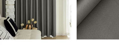 Full Blackout Hook-Type Curtains Finished Rental Room Bedroom Balcony Sunshade Simple Bay Window 2025 New Curtain Cloth