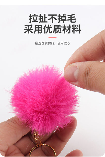 Wholesale in stock Keychain Smiley Hair Ball Tube Eyelash Brush New Cute Multicolor Eyelash Comb Beauty Makeup Tools