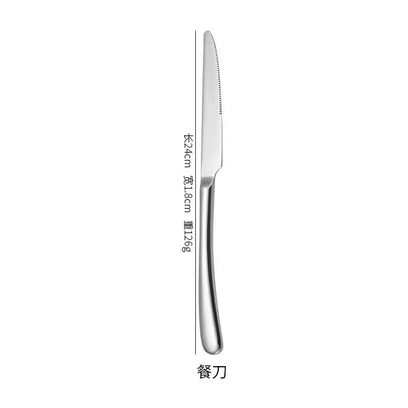 3 04 months light steak knife fork spoon thickened stainless steel tableware western food knife fork spoon dessert spoon upscale hotel restaurant