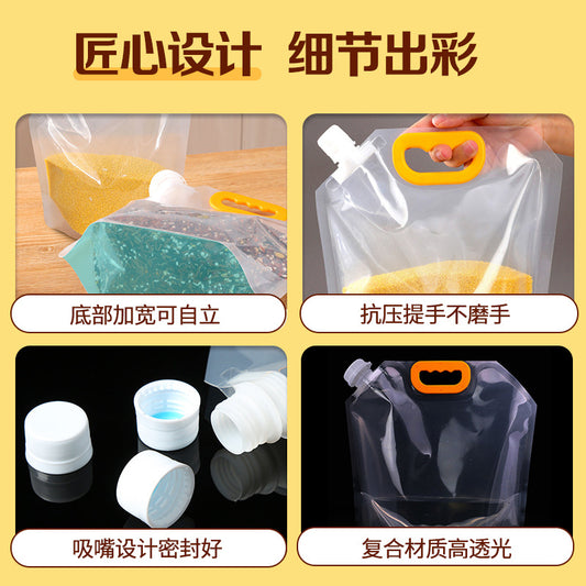 Thickened Transparent Spout Bag, Grain Plastic Bag, Household Food-Grade Bag, Moisture-Proof and Insect-Proof Sealed Bag by PDG ibma
