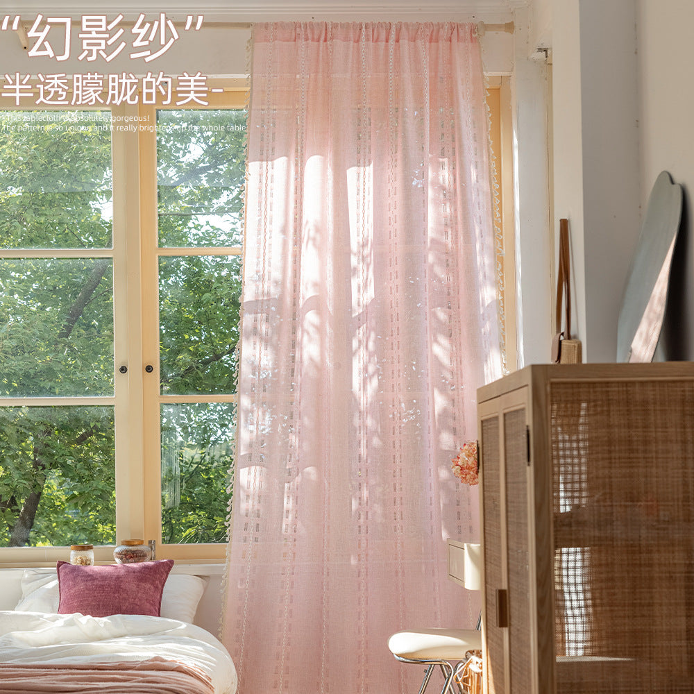 Cross-border hot new Nordic curtain multi-color bedroom living room half light dream atmosphere factory direct wholesale generation