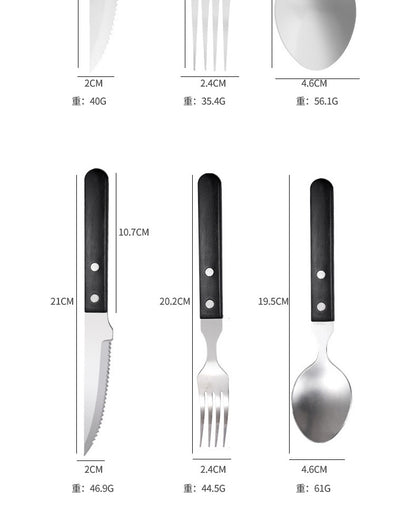 Cross-border Wooden Handle Steak Knife and Fork Two-piece Set Household Western-style Tableware Stainless Steel Main Knife Dishpoint Fork in stock Batch