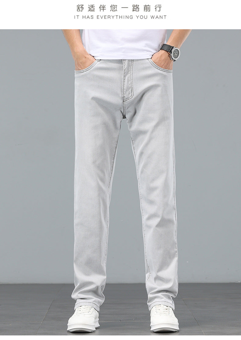 Lyocell Tencel Jeans Men's Straight-Leg Loose 2025 New Men's Pants Summer Thin Ice Silk Ultra-Thin Pants
