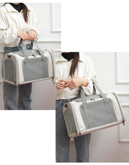 Cat Bag Outgoing Portable Large Capacity Breathable Cat Car Cage Cat Cage Dog Bag Portable Crossbody Foldable Pet Bag