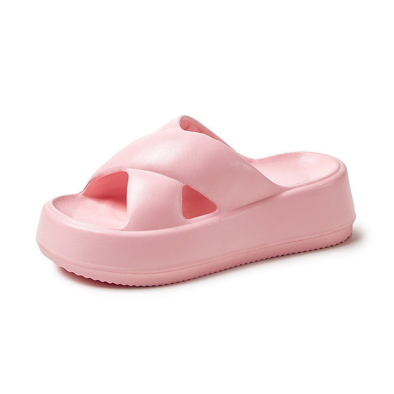 Thick-Soled Sandals for Women's Outer Wear, Fashionable 2024 Summer New Style, Two-Wear Beach Sandals with Holes in the Shoes