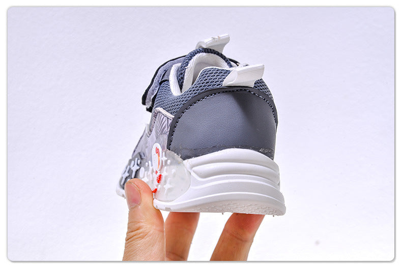 Wholesale Light-Up 2025 Spring & Fall Mesh Comfortable and Lightweight Casual Light-Up Led Light-Up Men's Sports Shoes for Small and Medium-Sized Children