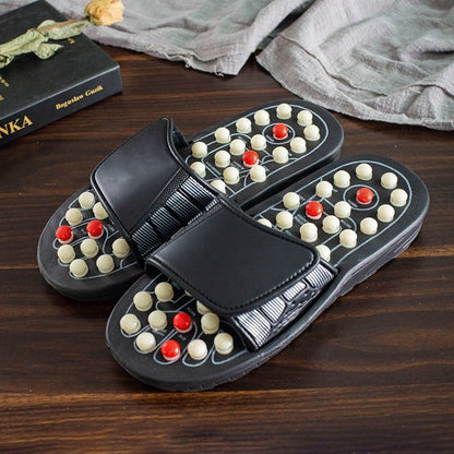 Rotating Acupuncture Foot Massage Slippers for Men, Home Use Foot Acupoint Massage, Acupressure Health Care Non-Slip Slippers