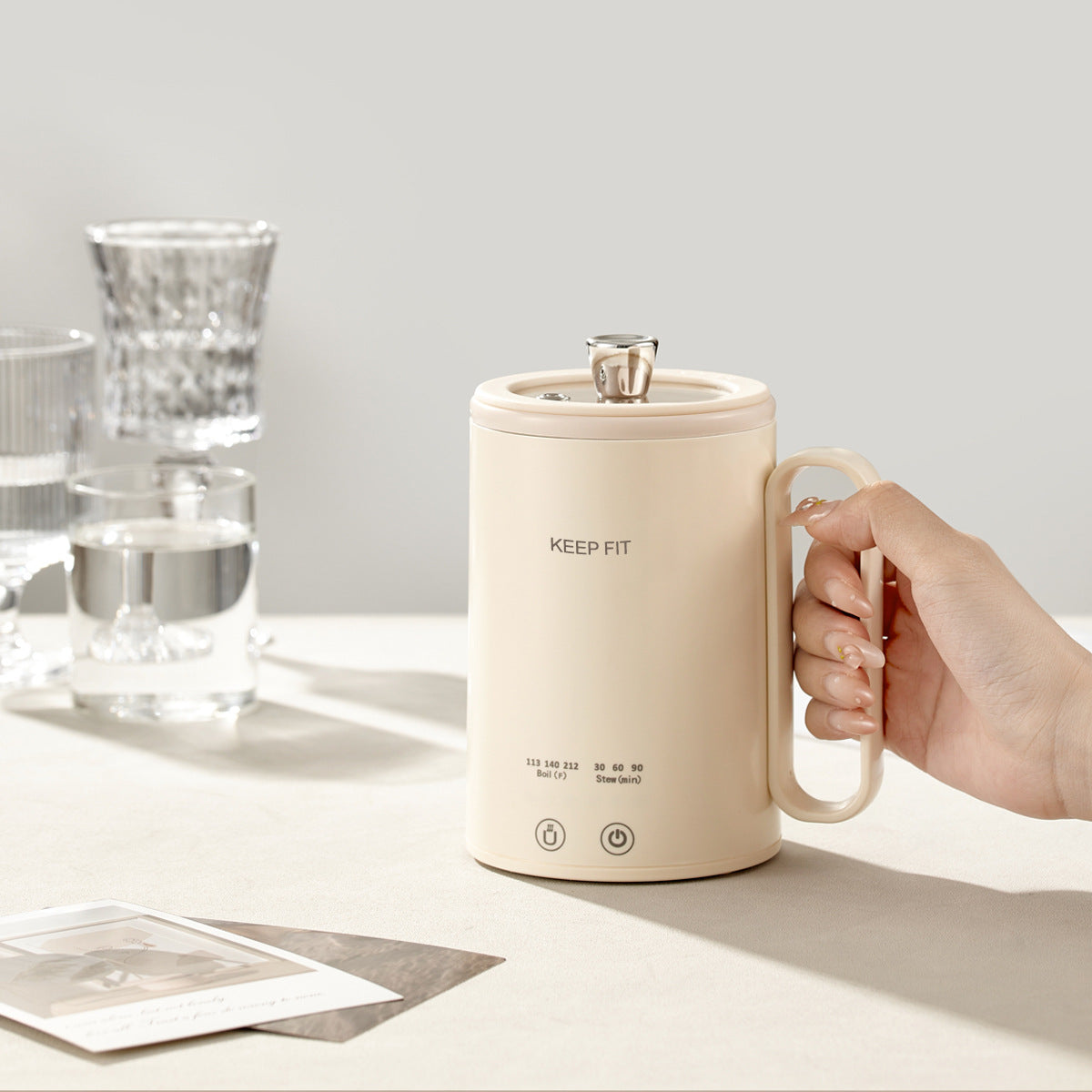 Portable Boiling Cup for Tea Mini Timing Electric Stew Kettle Electric Stew Health Cup Stew and Boiling Integrated Automatic Electric Boiling Cup