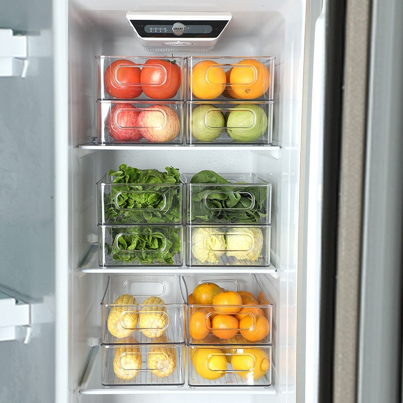 Multi-size Transparent Refrigerator Storage Box Snacks and Sundries Storage Box Cosmetic Finishing Multifunctional Transparent Superposable