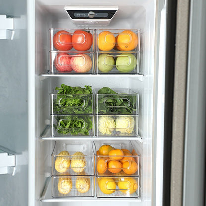 Multi-size Transparent Refrigerator Storage Box Snacks and Sundries Storage Box Cosmetic Finishing Multifunctional Transparent Superposable
