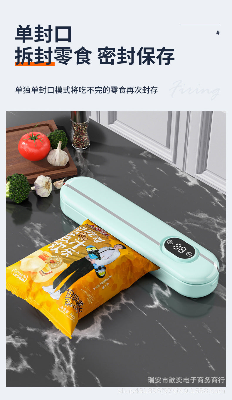 Cross-border vacuum packaging machine household automatic vacuum sealing machine small mini plastic sealing machine portable kitchen fresh-keeping Machine